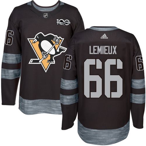 Adidas Penguins #66 Mario Lemieux Black 1917-100th Anniversary Stitched NHL Jersey